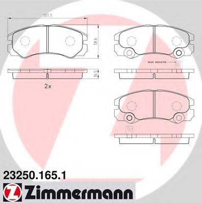 ZIMMERMANN 232501651 Комплект гальмівних колодок, дискове гальмо