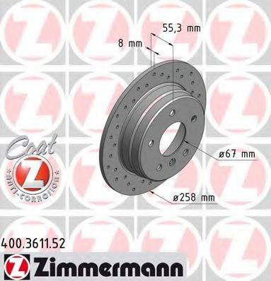 ZIMMERMANN 400361152 гальмівний диск