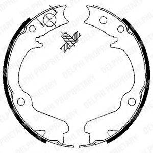 DELPHI LS1899 Комплект гальмівних колодок, стоянкова гальмівна система