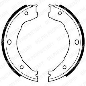 DELPHI LS1982 Комплект гальмівних колодок, стоянкова гальмівна система