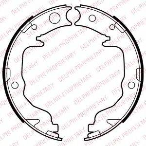 DELPHI LS2026 Комплект гальмівних колодок, стоянкова гальмівна система