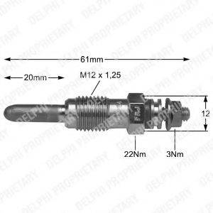 DELPHI HDS231 Свічка розжарювання