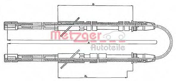 METZGER 10562 Трос, стоянкова гальмівна система