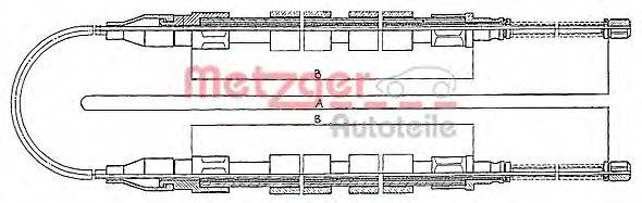 METZGER 10741 Трос, стоянкова гальмівна система