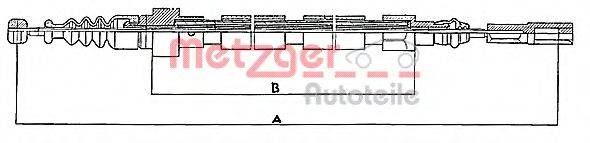 METZGER 10746 Трос, стоянкова гальмівна система