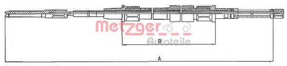 METZGER 10748 Трос, стоянкова гальмівна система