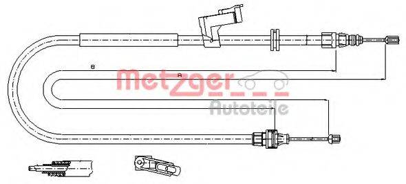 METZGER 115494 Трос, стоянкова гальмівна система