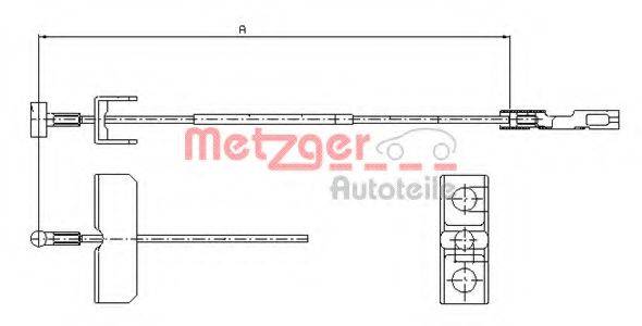 METZGER 116802 Трос, стоянкова гальмівна система