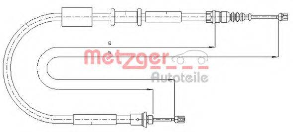 METZGER 1281P4 Трос, стоянкова гальмівна система