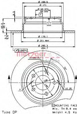 METZGER 641100 гальмівний диск