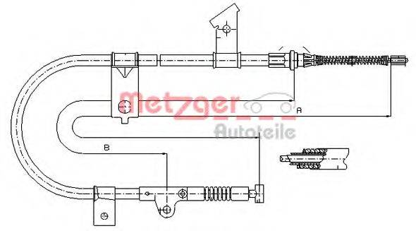 METZGER 170002 Трос, стоянкова гальмівна система