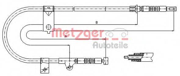 METZGER 170003 Трос, стоянкова гальмівна система