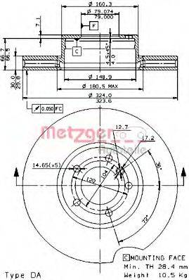 METZGER 24992V гальмівний диск