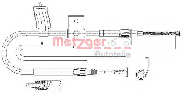 METZGER 63130 Трос, стоянкова гальмівна система