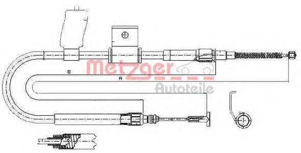 METZGER 63131 Трос, стоянкова гальмівна система