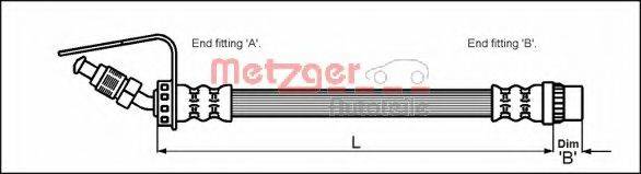 METZGER 4114761 Гальмівний шланг