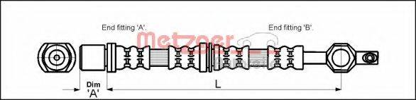 METZGER 4113666 Гальмівний шланг