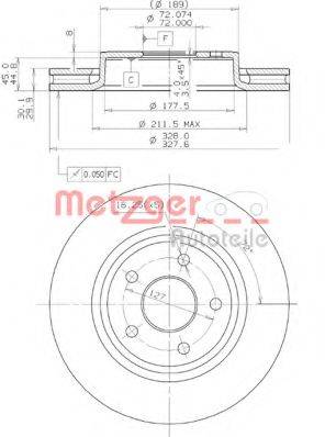 METZGER 25086 гальмівний диск