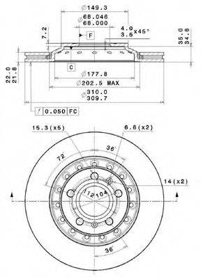 METZGER 25128V гальмівний диск