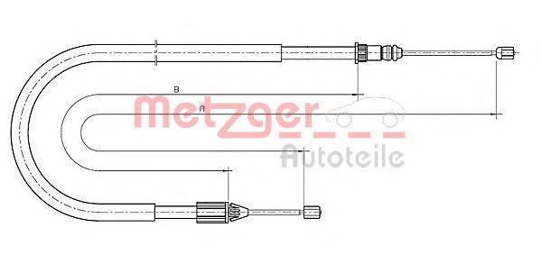 METZGER 106698 Трос, стоянкова гальмівна система