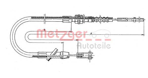 METZGER 18600 Трос, управління зчепленням