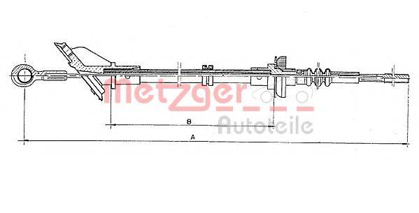 METZGER 19025 Трос, управління зчепленням