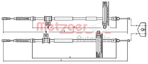 METZGER 105362 Трос, стоянкова гальмівна система