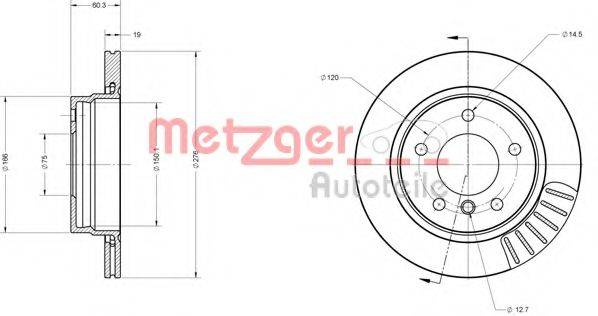 METZGER 6110065 гальмівний диск