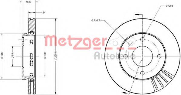 METZGER 6110111 гальмівний диск
