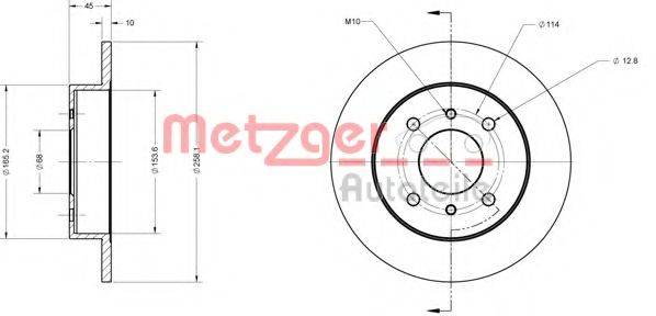 METZGER 6110139 гальмівний диск