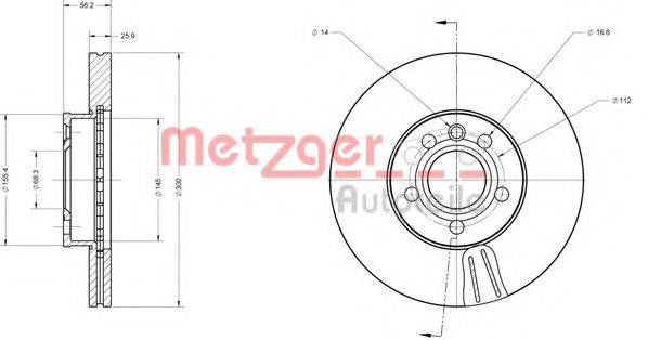 METZGER 6110178 гальмівний диск