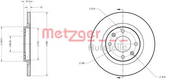 METZGER 6110185 гальмівний диск