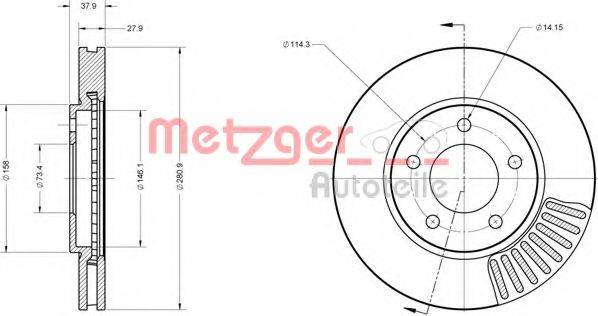 METZGER 6110382 гальмівний диск