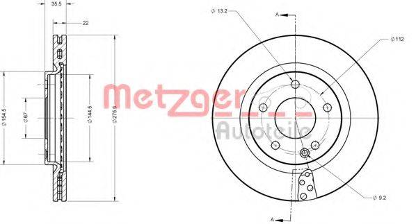 METZGER 6110479 гальмівний диск