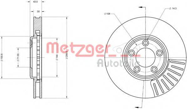 METZGER 6110642 гальмівний диск