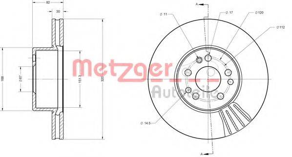 METZGER 6110644 гальмівний диск