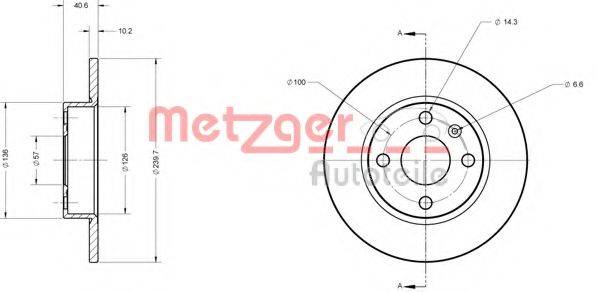 METZGER 6110650 гальмівний диск
