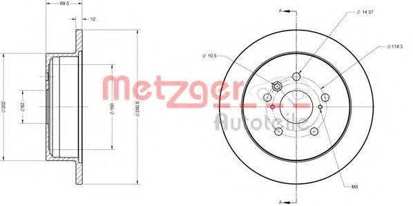 METZGER 6110658 гальмівний диск