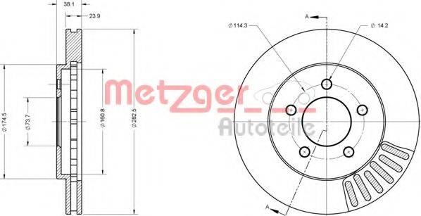 METZGER 6110708 гальмівний диск