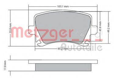 METZGER 1170005 Комплект гальмівних колодок, дискове гальмо