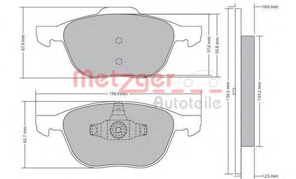 METZGER 1170008 Комплект гальмівних колодок, дискове гальмо