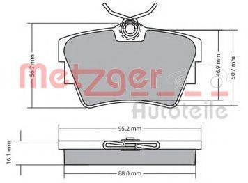 METZGER 1170067 Комплект гальмівних колодок, дискове гальмо