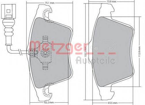 METZGER 1170068 Комплект гальмівних колодок, дискове гальмо