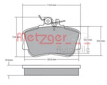 METZGER 1170069 Комплект гальмівних колодок, дискове гальмо