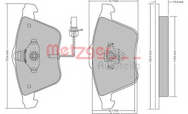 METZGER 1170099 Комплект гальмівних колодок, дискове гальмо