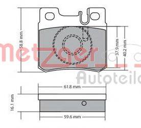 METZGER 1170158 Комплект гальмівних колодок, дискове гальмо
