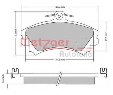 METZGER 1170166 Комплект гальмівних колодок, дискове гальмо