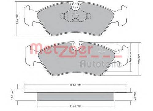 METZGER 1170252 Комплект гальмівних колодок, дискове гальмо