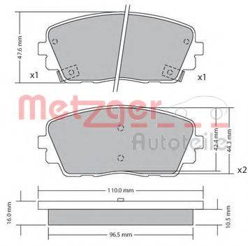 METZGER 1170361 Комплект гальмівних колодок, дискове гальмо