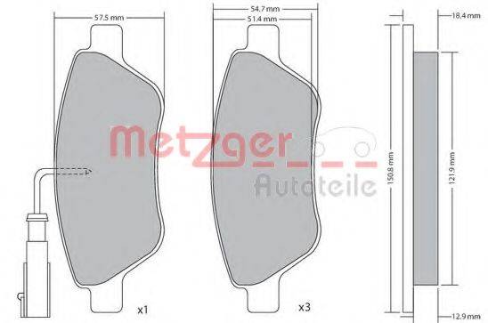 METZGER 1170505 Комплект гальмівних колодок, дискове гальмо